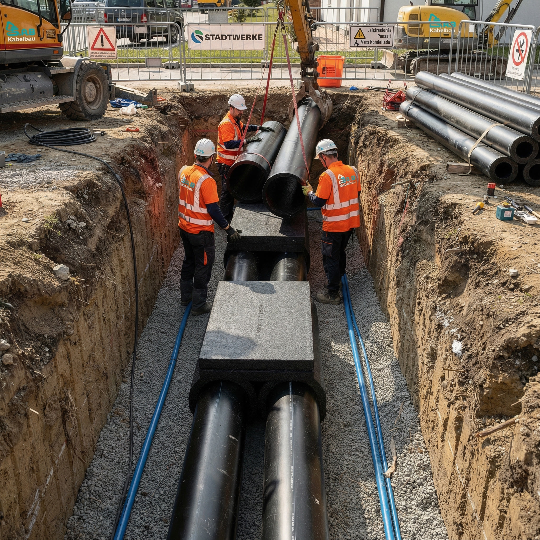 Rohrleitungsbau Fernwärme - S.A.B.